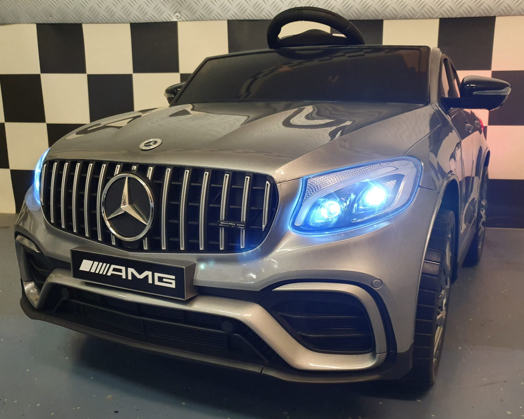 Auto elettrica per bambini Mercedes GLC 63 AMG 12V grigio metallizzato