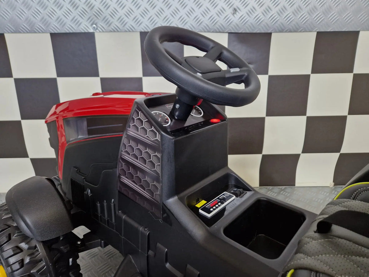 Trattore elettrico per bambini Farmer 12V rosso con telecomando - immagine 7
