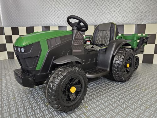Trattore elettrico per bambini Farmer 12V verde con telecomando - immagine 2