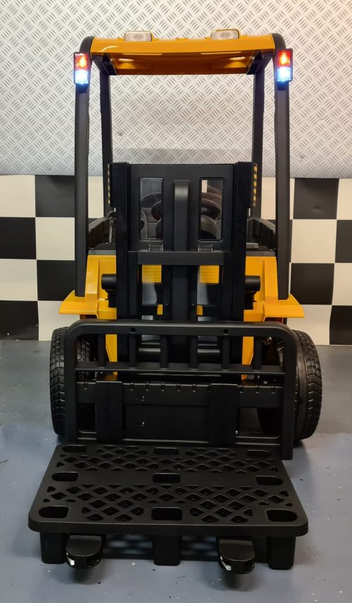 Muletto elettrico per bambini 12V giallo con telecomando - immagine 2