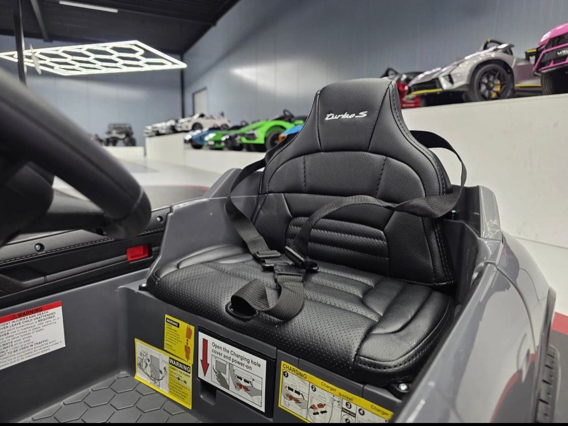 Auto elettrica per bambini Porsche Taycan 1 posto 12V grigia