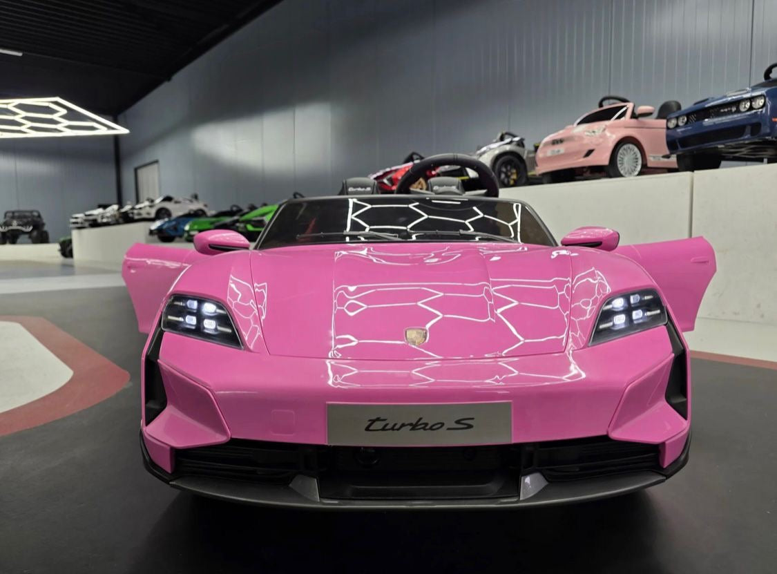 Auto elettrica per bambini Porsche Taycan 2 posti 24V rosa