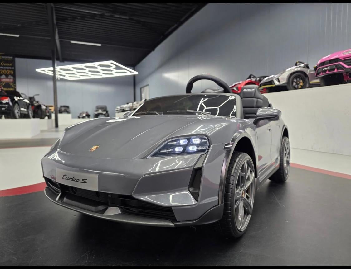 Auto elettrica per bambini Porsche Taycan 2 posti 24V grigia