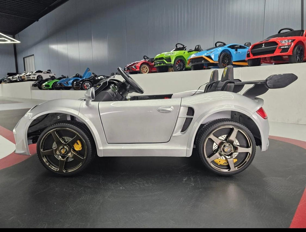 Auto elettrica per bambini Porsche RUF 24V argento metallizzato