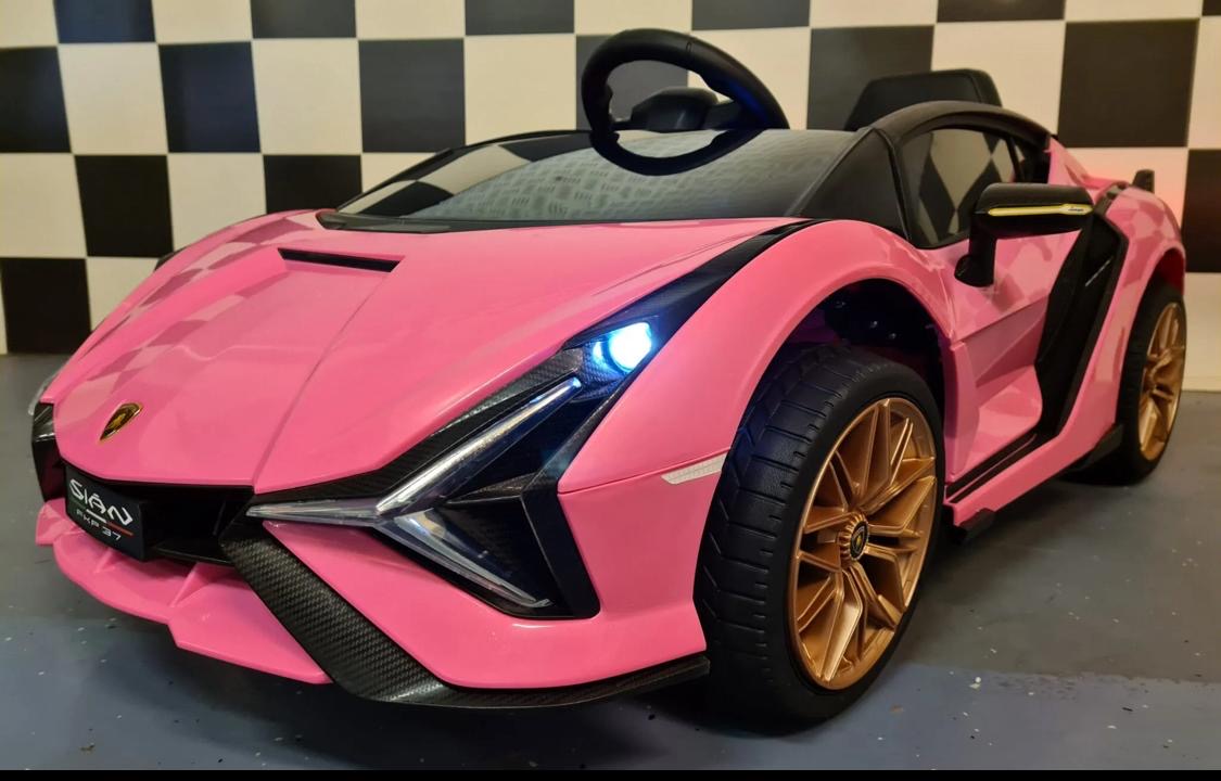 Auto elettrica per bambini Lamborghini Sian 12V rosa