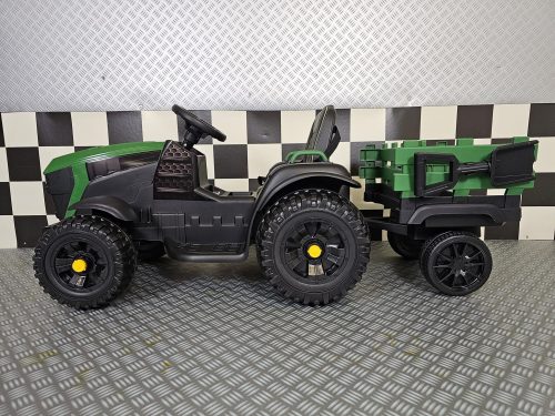 Trattore elettrico per bambini Farmer 12V verde con telecomando - immagine 4