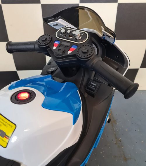 Mini BMW HP4 trike elettrico per bambini 12V blu - immagine 7