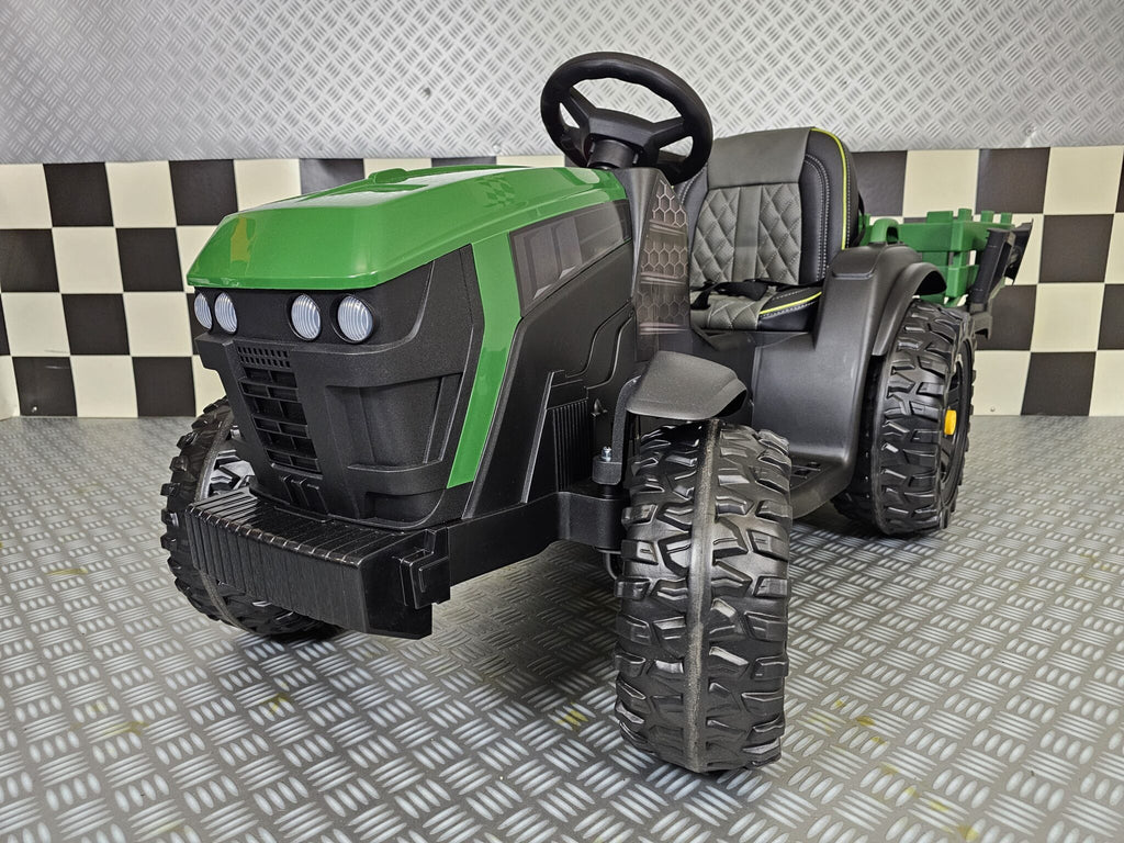 Trattore elettrico per bambini Farmer 12V verde con telecomando - immagine 1