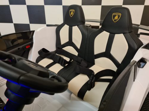 Auto elettrica per bambini Lamborghini Aventador 2 posti 24V drift bianca