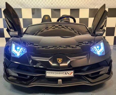 Auto elettrica per bambini Lamborghini Aventador 2 posti 24V drift nero metallizzato