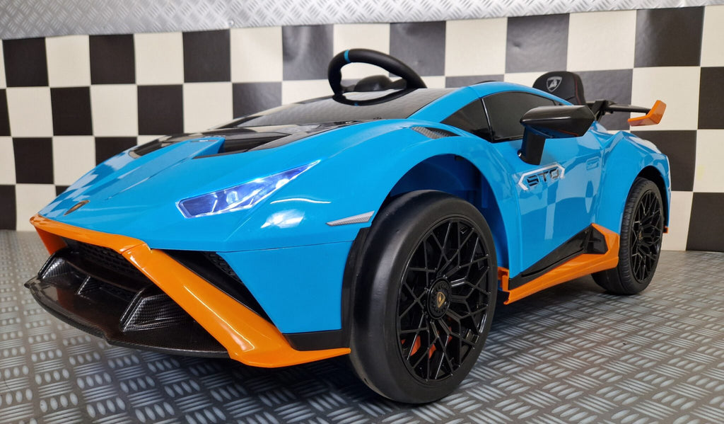 Lamborghini Huracán STO Drift elettrica per bambini 12V blu - immagine 2