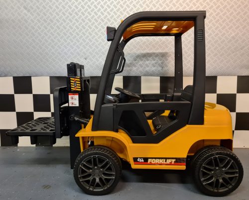 Muletto elettrico per bambini 12V giallo con telecomando - immagine 5