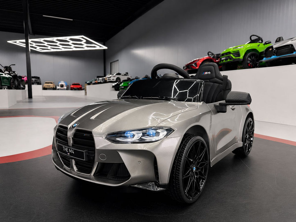BMW M4 Elettrica per Bambini 12V Grigio Metallizzato