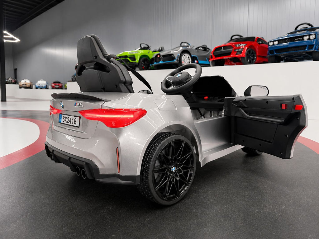 BMW M4 Elettrica per Bambini 12V Grigio Metallizzato