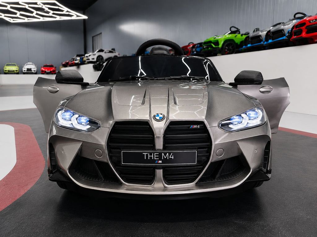 BMW M4 Elettrica per Bambini 12V Grigio Metallizzato