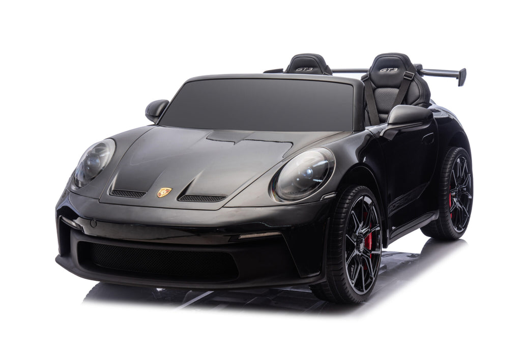 Auto elettrica per bambini Porsche 911 GT3 24V nera metallizzata con MP4