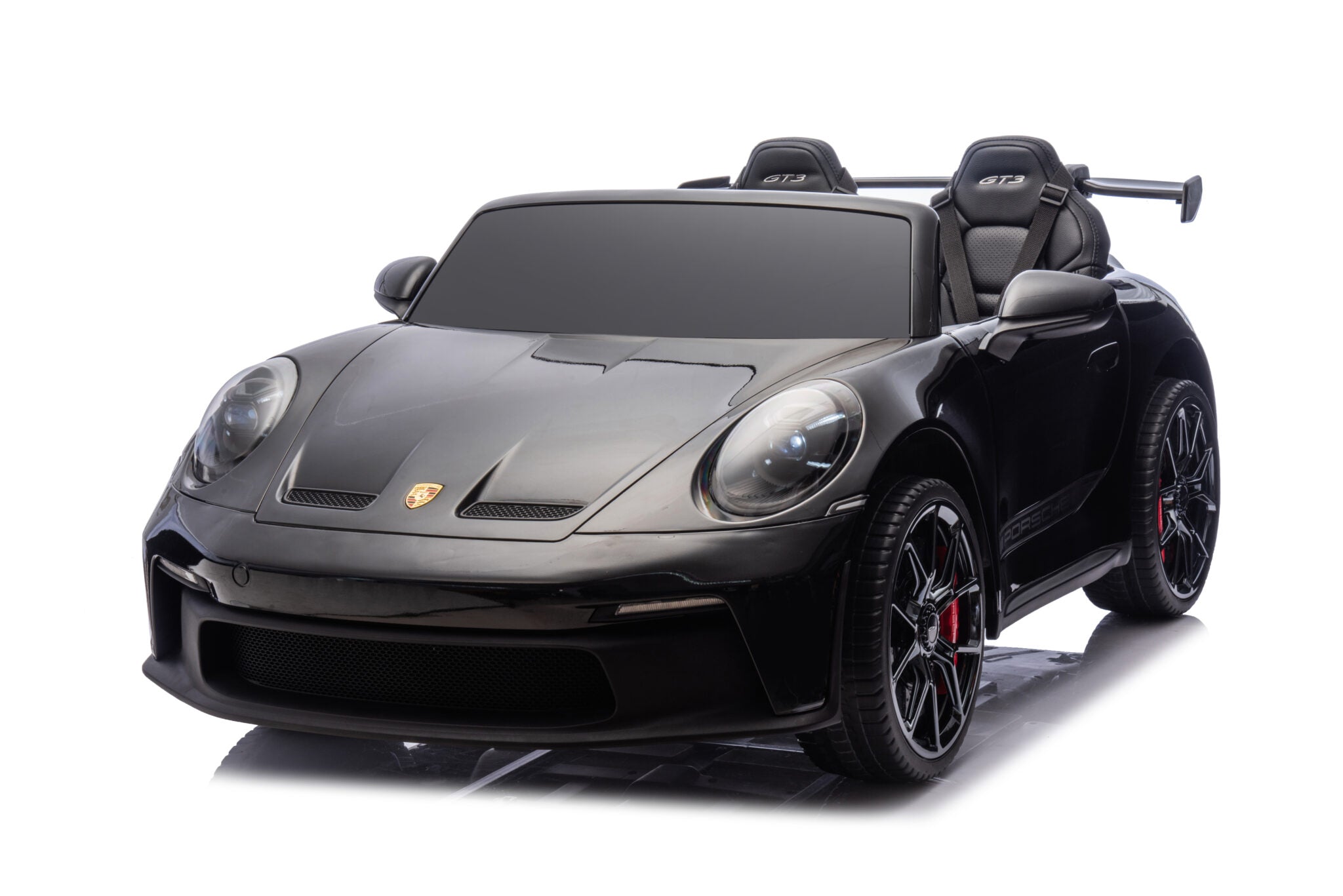 Auto elettrica per bambini Porsche 911 GT3 24V nera metallizzata con MP4