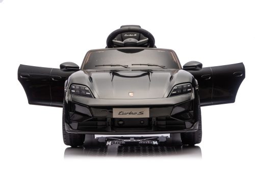 Auto elettrica per bambini Porsche Taycan 1 posto 12V nera - immagine 2