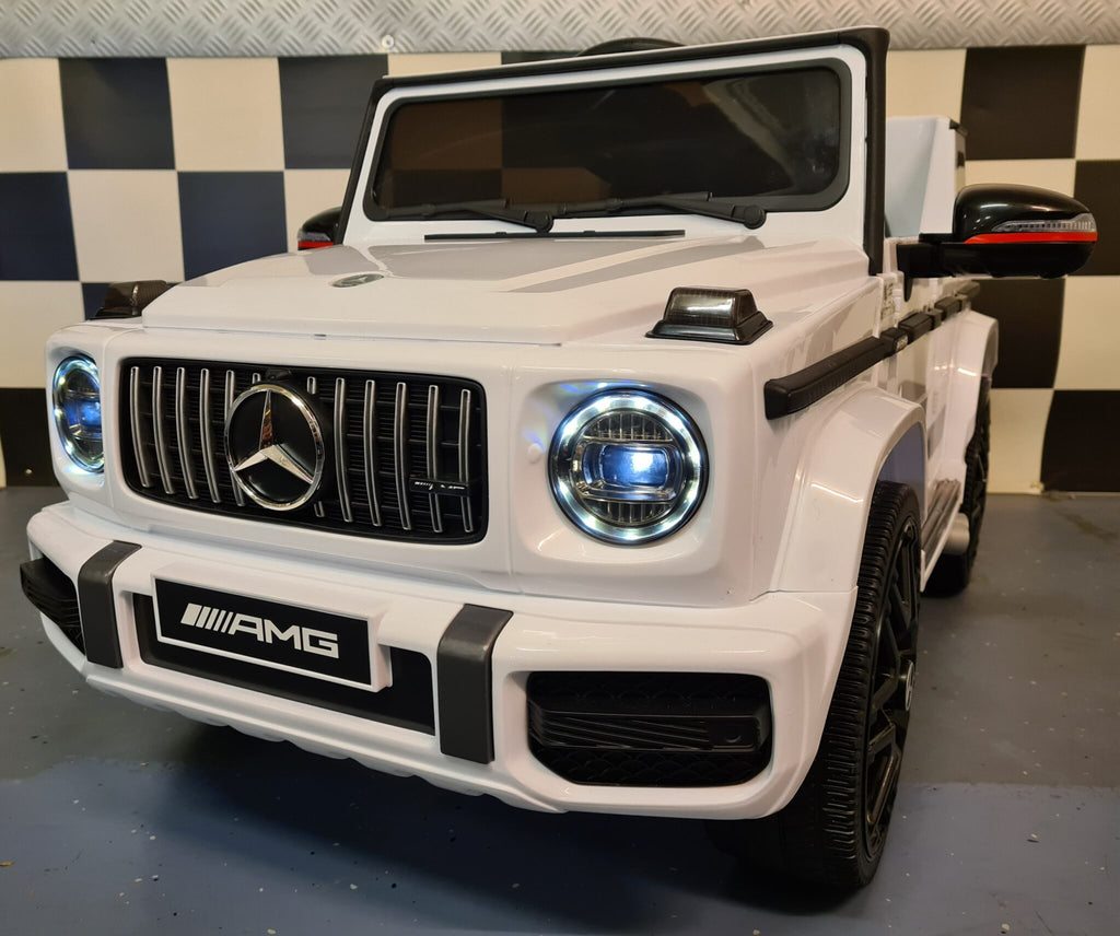 Auto elettrica per bambini Mercedes G63 12V bianca 1 posto