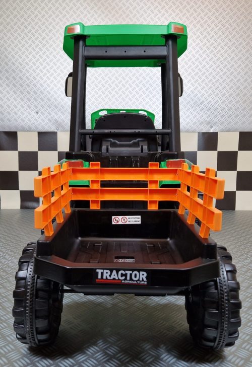 Trattore elettrico per bambini 24V verde con rimorchio - immagine 8