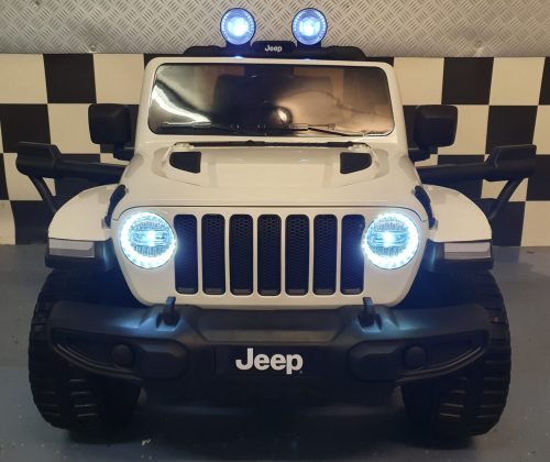 Auto elettrica per bambini Jeep Wrangler 12V 4WD bianca