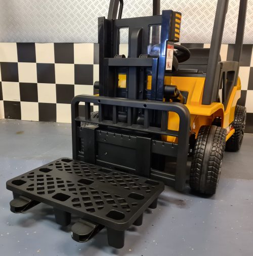 Muletto elettrico per bambini 12V giallo con telecomando - immagine 3