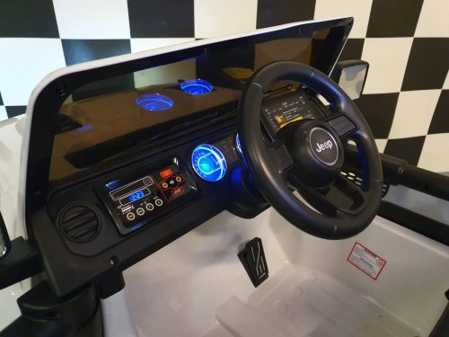 Auto elettrica per bambini Jeep Wrangler 12V 4WD bianca