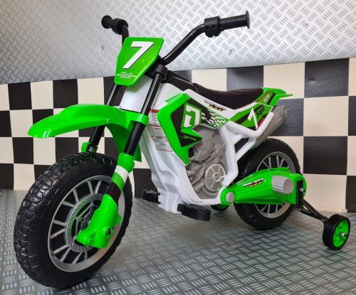 Moto cross elettrica per bambini 12V verde - immagine 2