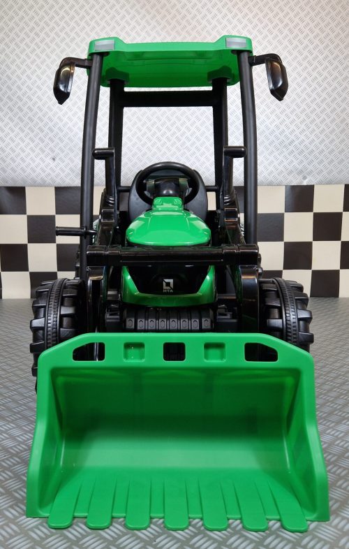 Trattore elettrico per bambini 24V verde con rimorchio - immagine 4