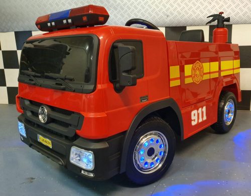 Camion pompieri elettrico per bambini 12V con telecomando - immagine 2