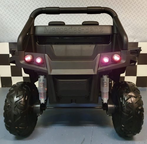 Auto elettrica per bambini Mercedes Unimog 12V 4x4 nero opaco 2 posti