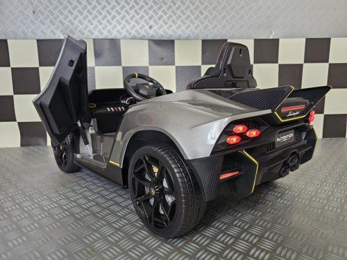 Auto elettrica per bambini Lamborghini Autentica 12V grigio metallizzato