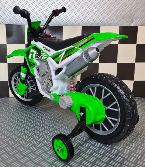 Moto cross elettrica per bambini 12V verde - immagine 5